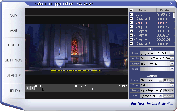 Screenshot of iSofter DVD Ripper Deluxe
